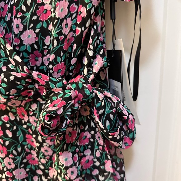 KARL LAGERFELD Women's PARIS Floral Print Wrap Midi Dress size 10 Nwt - Picture 6 of 11